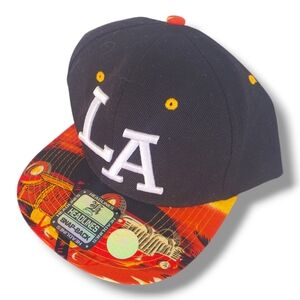 Los Angeles LA City Snapback Hat Cap Adult OSFM Adjustable Black Red Car Truck
